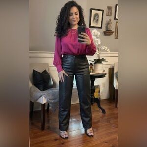 Black Genuine Leather Pants